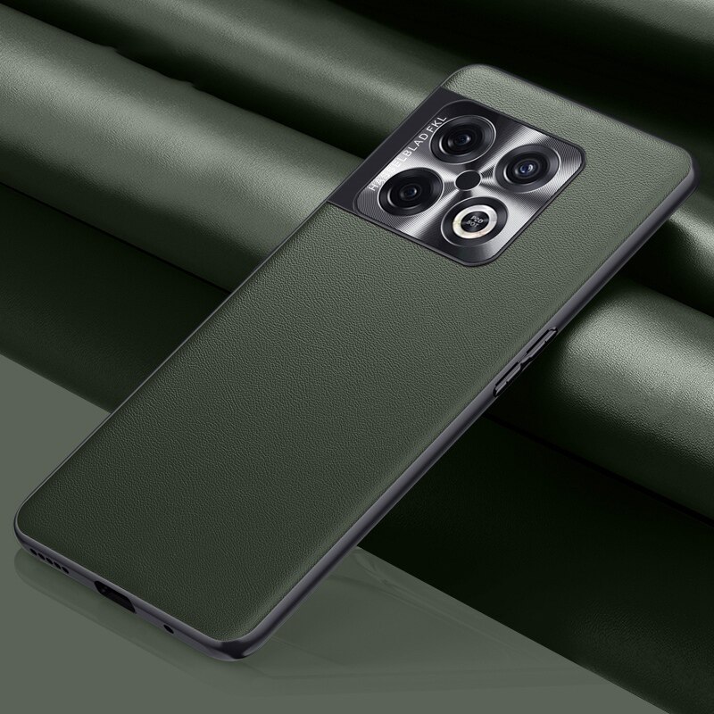 Luxus Leder Telefon Fall Für OnePlus 10 Pro 10Pro Abdeckung Matte Volle Schutz Fall Für OnePlus10 Pro One Plus 10 pro Coque: Dark Green