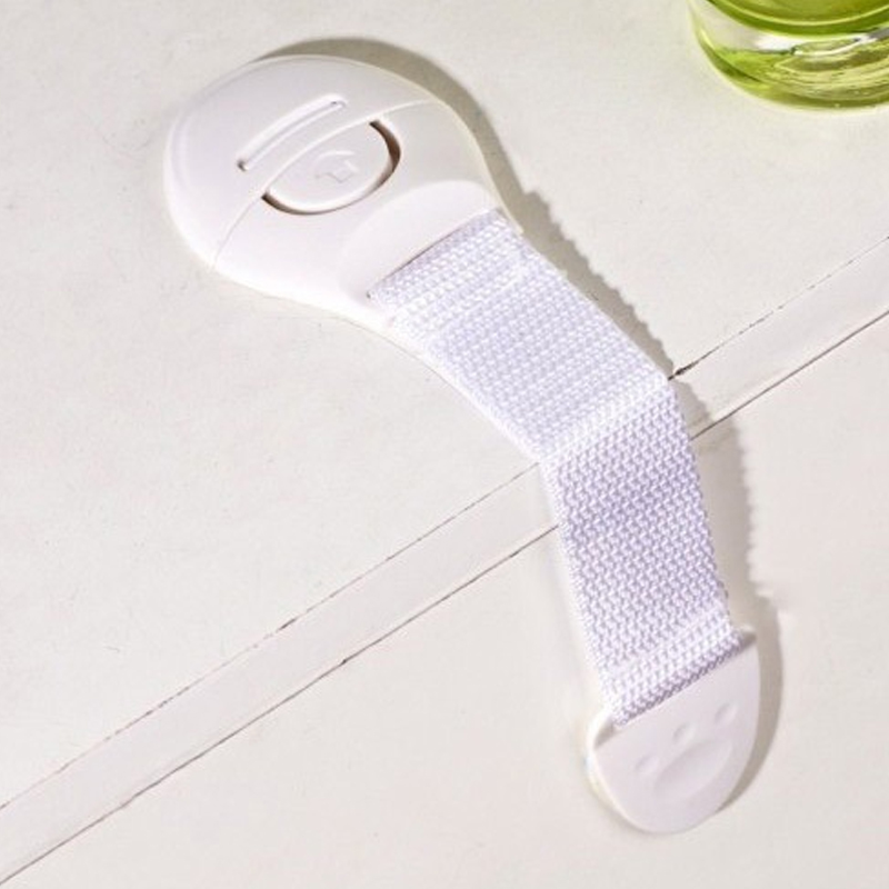 Cerradura de cinturón de tela segura para niños, protección para bebés, cierre de puerta de cajón, armario, armario, refrigerador, suministros de protección de seguridad
