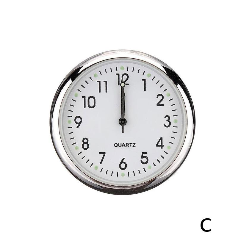 Pocket Small Mini Clock Car Dashboard Air Vent Stick-On Clock Quartz Analog Watch 4 Color Can Choose: C