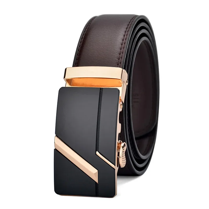 Cinturón LONG Plus de talla grande 130 140 150 160 170 cm para hombre, cinturón de cuero PU de para hombre, correa con hebilla automática de Metal: Negro / 170 cm