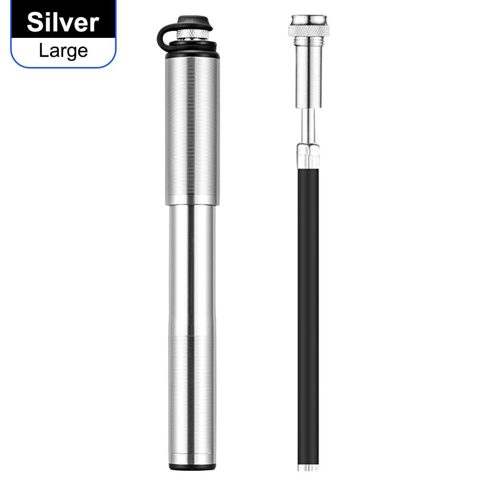 Bomba de bicicleta mtb portátil 160psi mini ciclismo pneu inflator mão bomba de ar acessórios da bicicleta montanha estrada bombas: Silver Large