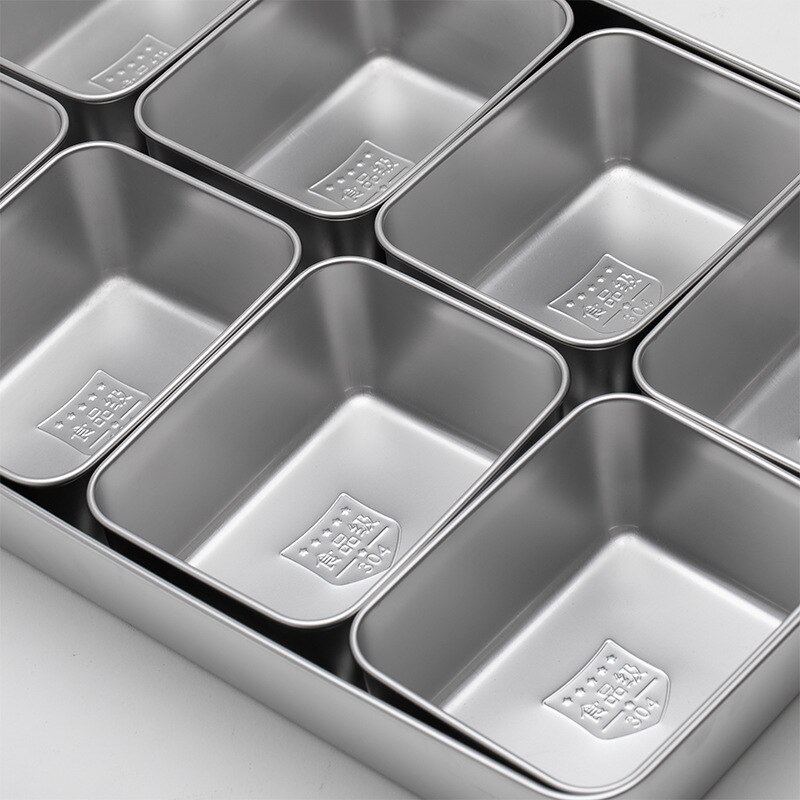 1-4-6-8Grids 201Stainless Steel Seasoning Box Rectangle Hotel Kitchen Supplies Multifunction 2020NEW Utensils