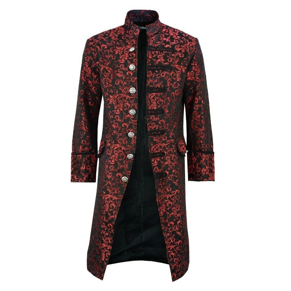 Los hombres Victoria Steampunk de Edwardian abrigo vestido de Prendas de Vestir Vintage Príncipe abrigo Medieval renacimiento de la chaqueta del traje de Cosplay: RD / L