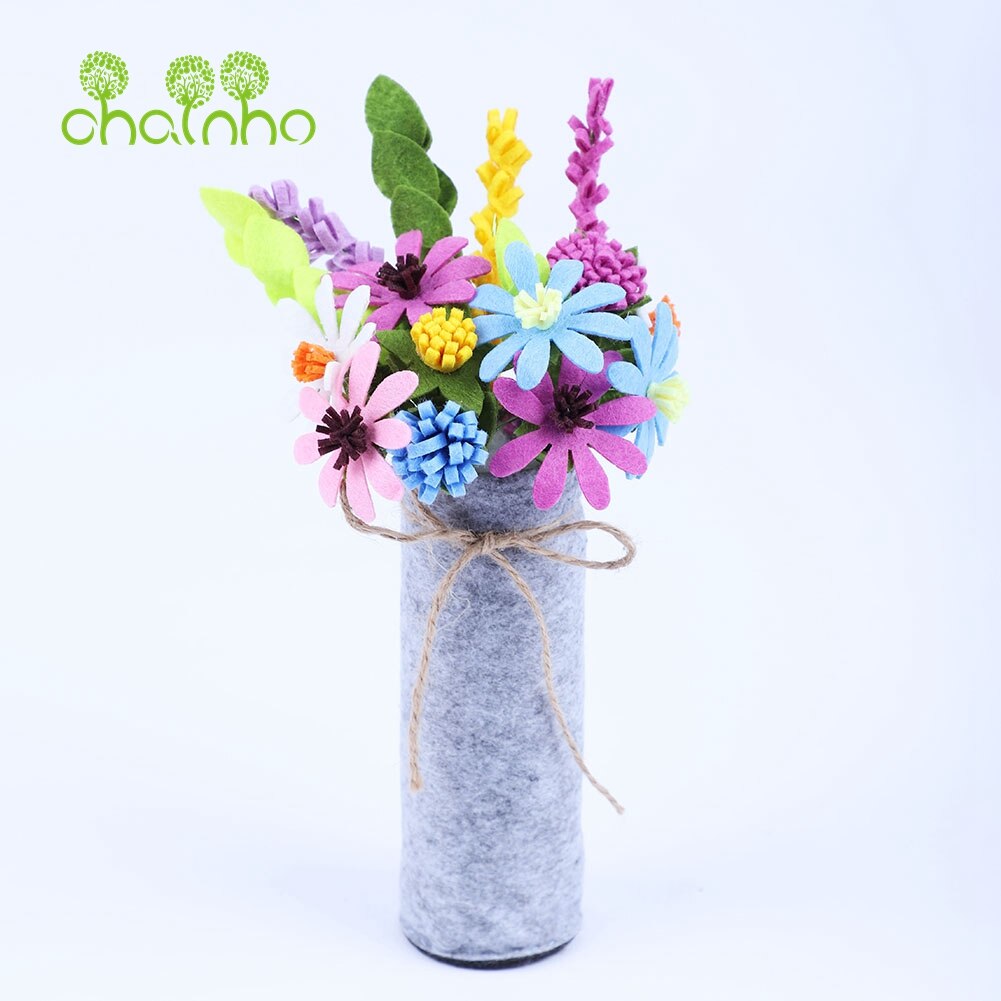 Chainho,DIY Handmade Non-woven Material Set Bag,Pre-Cut,None-Finished Item,Simulation Floral With Vase Series,6 Designs