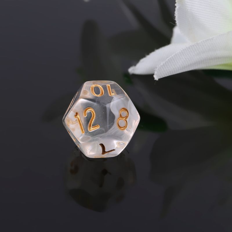 7pcs/set Transparent Sided Dice D4 D6 D8 D10 D12 D20 &amp; Dragon D&amp;D RPG Poly Table Board Games Toy