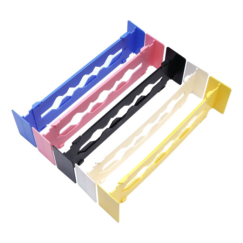 Separador de cajones de armario retráctil ajustable, listón para almacenamiento, multiusos, bricolaje, organizador, separadores para el hogar y la Oficina, 5 colores