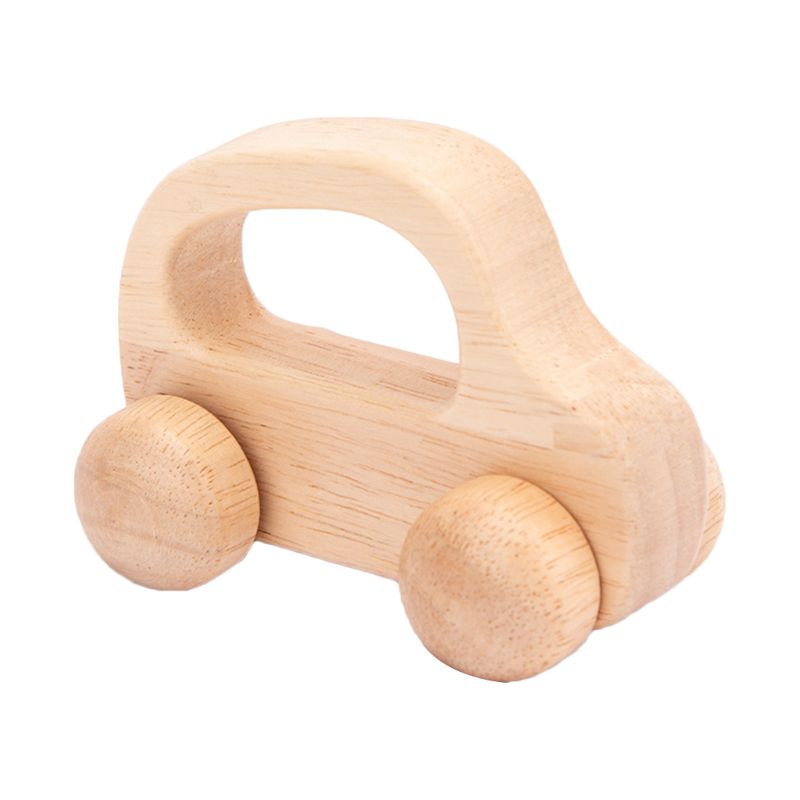 Baby Teething Wooden Car Educational Blocks Teether Infant Grasping Chewing Sensory Cartoon Puzzle Toys