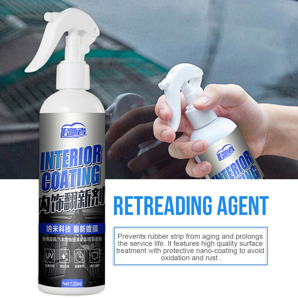 120ML Car Interior Decorative Wax Cleaner Agent Leather Dash Board Glazing Waterborne Panel Coating Plastic Renovation Agent