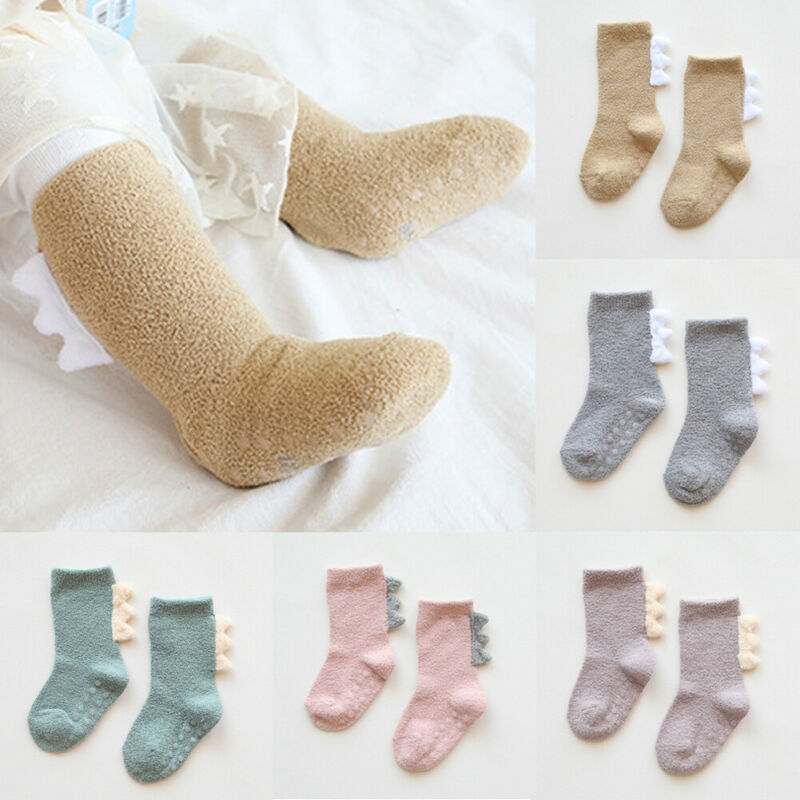 Bas antidérapants en coton pour bébé | Mignons, hautes pour les genoux, longs jambières unisexes pour enfants