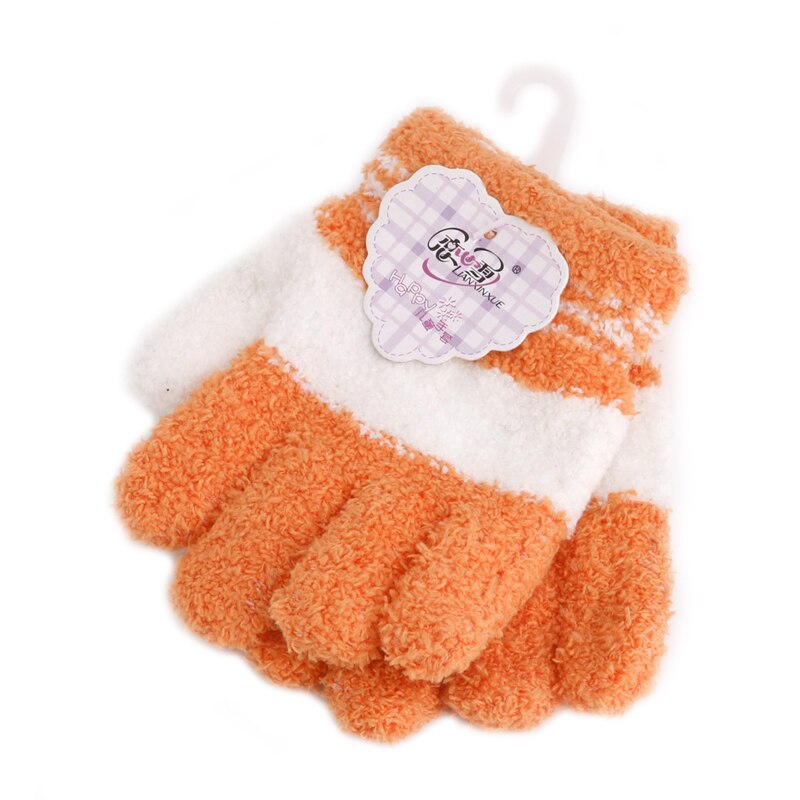 Cute Infant Baby Kid Full Finger Warm Winter Gloves Toddler Knit Rainbow Mittens