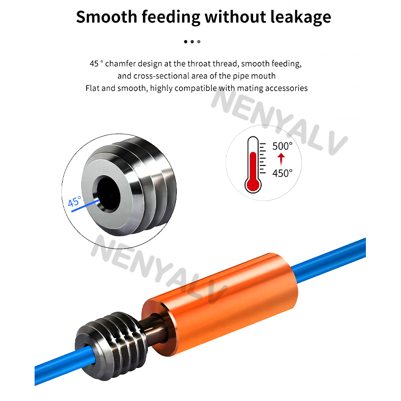 Para CR10 Heatbreak aleación de titanio Heat Break Garganta 1,75mm tubo chapado en cobre para impresora 3D Ender 3 CR-10 Hotend