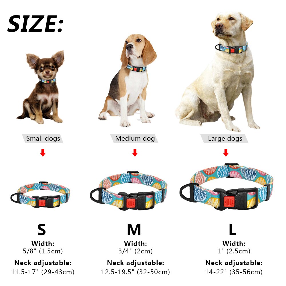 Nylon Gedrukt Halsband Verstelbare Puppy Kleine Honden Kraag Pet Halsbanden voor Chihuahua Franse Bulldog Pet Producten