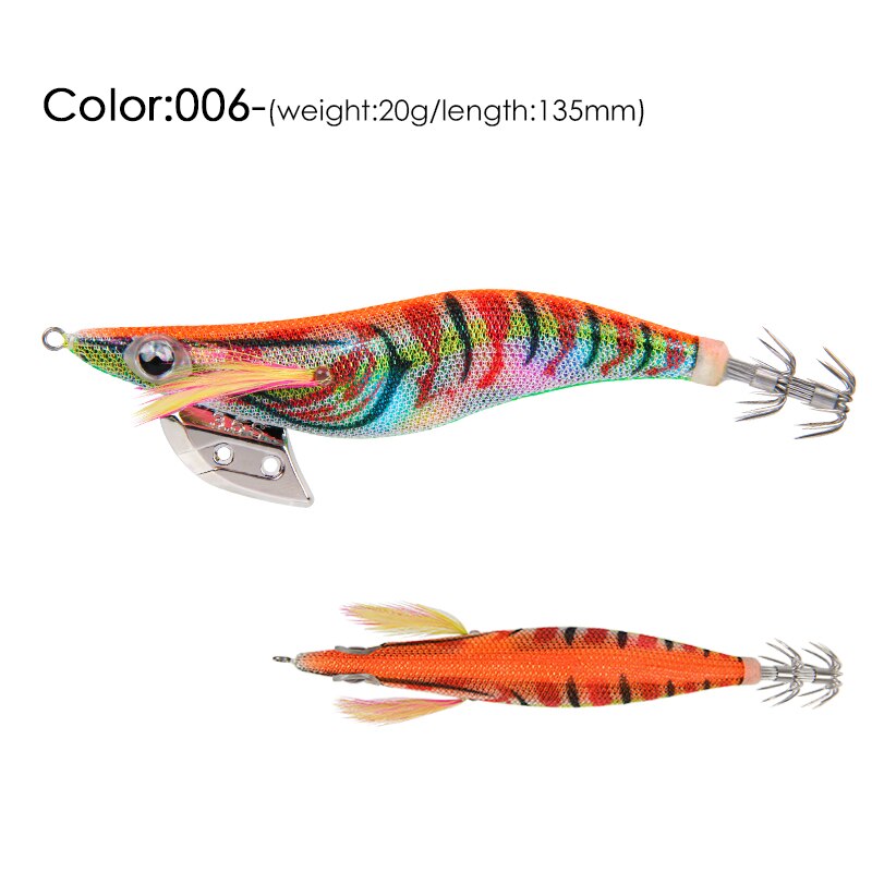 LETOYO 2022 3.5S# Eging Fishing Squid Lure 20g Artificial Jigging Egi for Fishing Cuttlefish Octopus Squid Tackle Lures: 006
