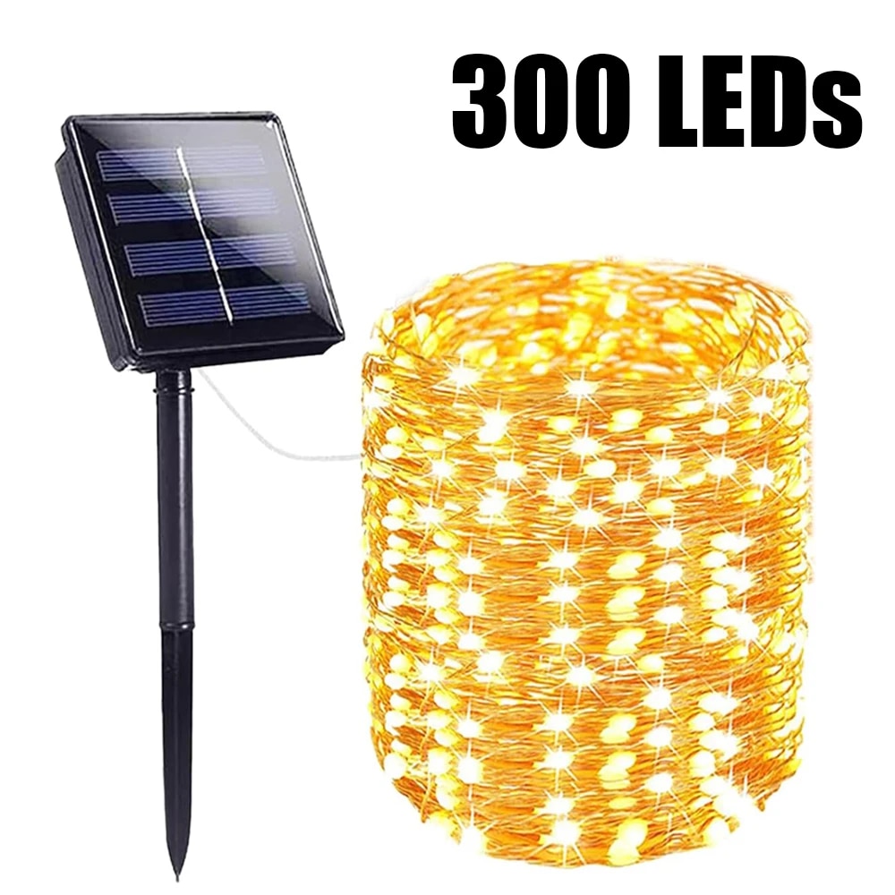 Solar-Lichterkette für den Außenbereich, wasserdicht, Solar-Lichterkette, 8 Modi, Solar-Weihnachtsbeleuchtung für Garten, Terrasse, Hochzeitsdekorationen