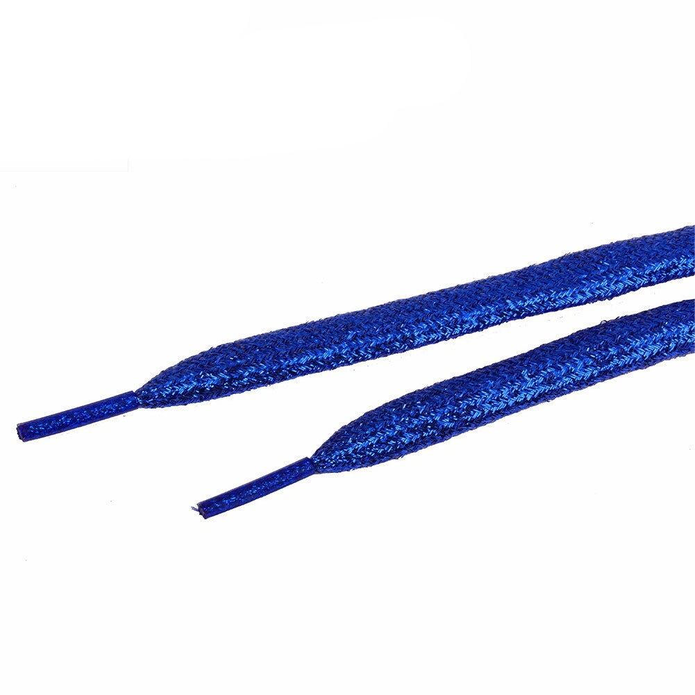 1 paire de lacets brillants de 120cm, paillettes plates, couleurs scintillantes, chaussures scintillantes: blue