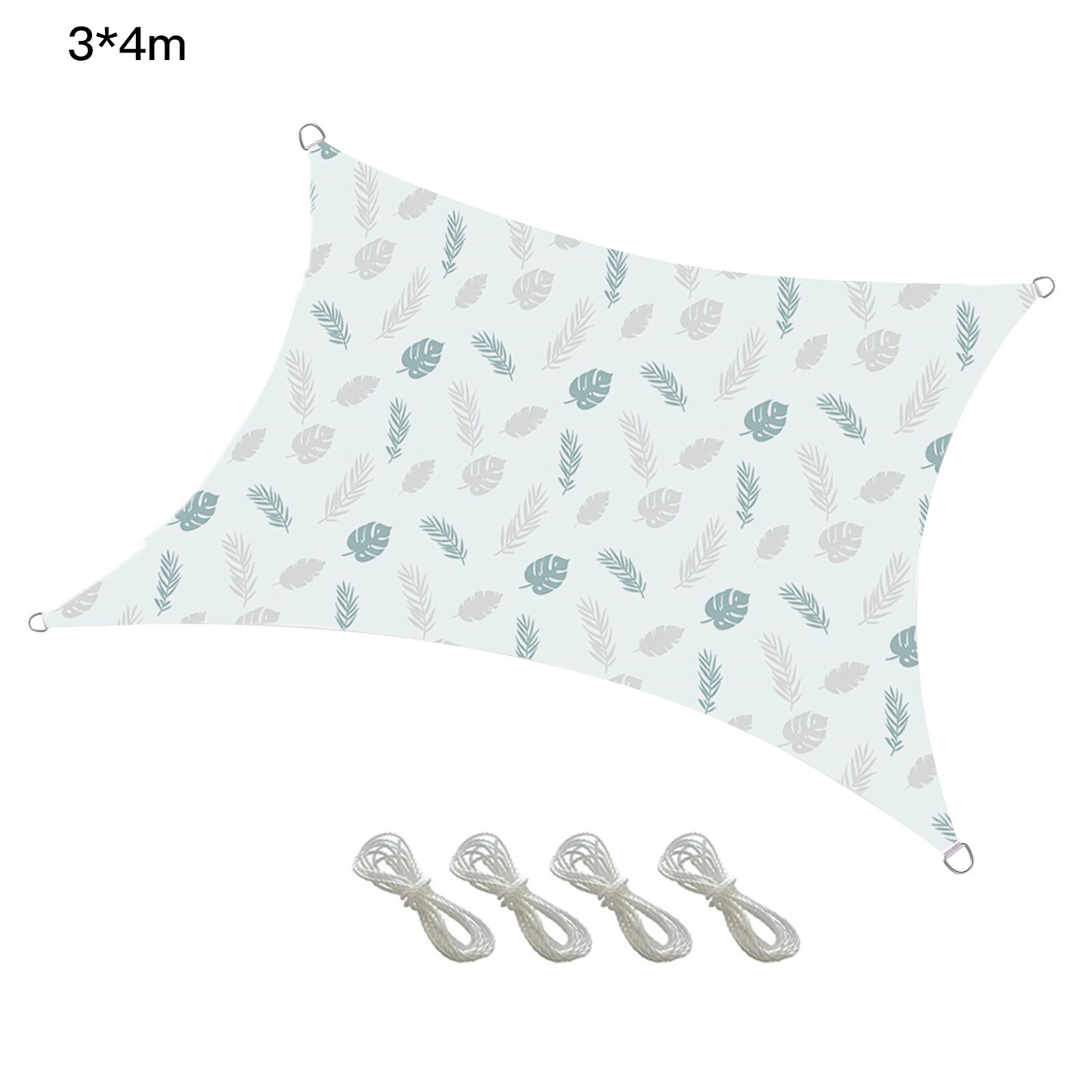 Rainproof Cloth Shade Sail Awning 98% UV Set 2*2 M Printing Protection Shading Rate Of 90% Square 2m*4 Rope Garden Canopy: White 3 x 4m