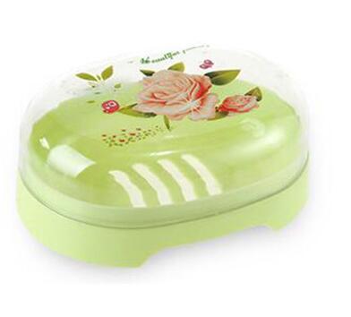 Hometree Rose Met Deksel Zeepbakje Box Case Houder Wassen Stofdicht Douche Huis Badkamer Accessoires Set zeepbakje H26: H26 green