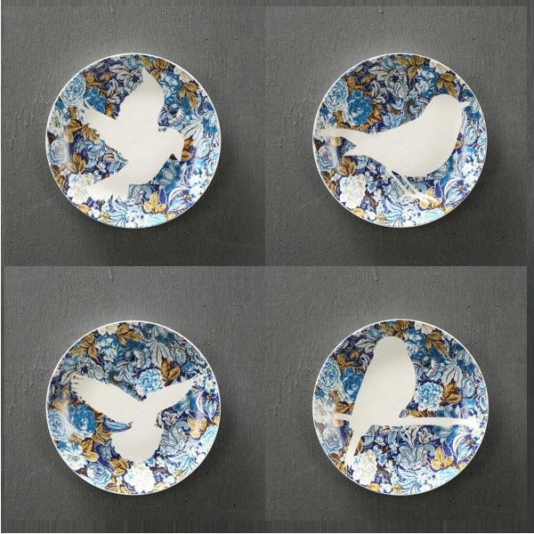 Lovely Bird Ceramic Decorative Plate Living Room Office Bedroom Wall Hanging Plates