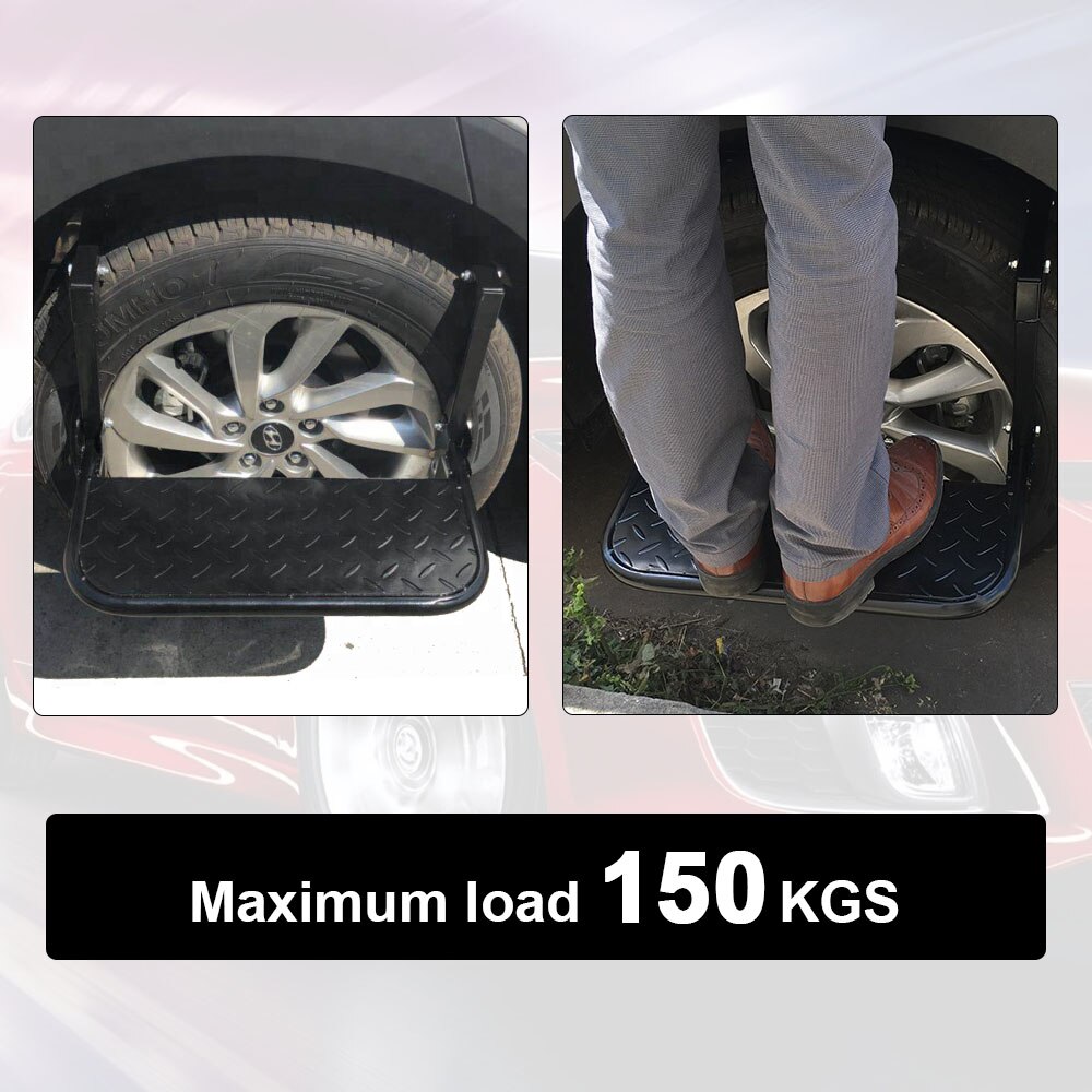 Universele Verstelbare Tire Stap Voor Pickup Suv Grote Vrachtwagen Band Mounted Auto Stap Dually Stevige Klimmer Stap Max 15.6 &quot;band Breedte