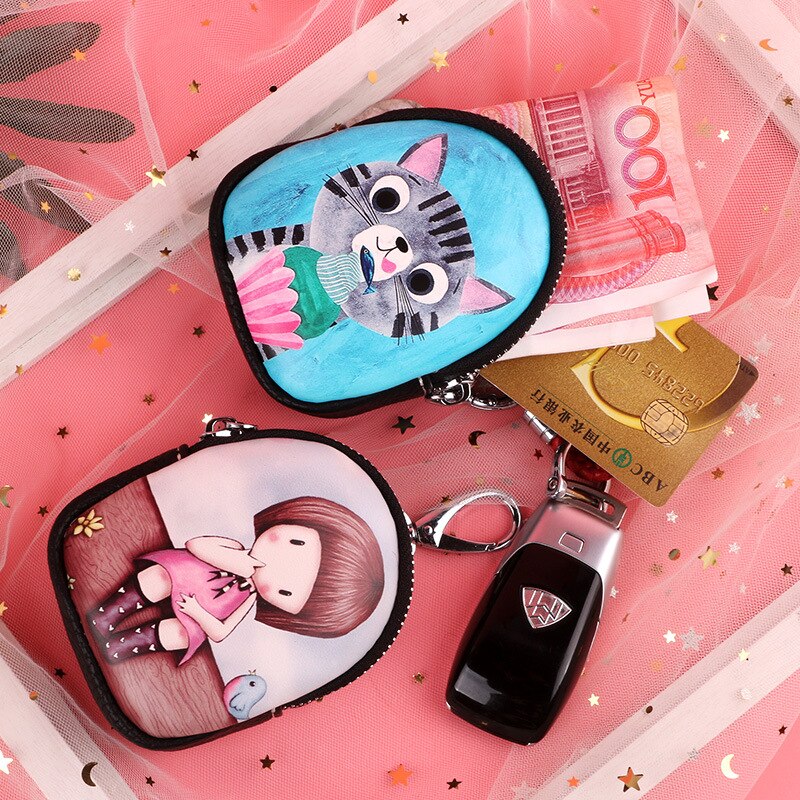 Car Key Bag Change Hand Bag Pendant Wallet Graffiti Painting Bag Key Holder Porta Chaves Purse Sleutelhouder Bag