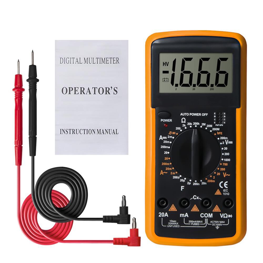 INGBONT LCD Display Multimeter Transistor Capacitor TesterAC/DC Meter Voltmeter Ammeter Profesion Handheld Electrical Instrument