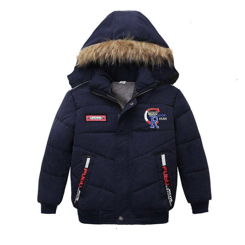 Herfst Winter Mode Jongens Dikke Warme Bovenkleding Jassen Kids Hooded Jas Kinderen Katoenen Jas Kinderen Jas Baby Jongens Kleding: Blue / 2T