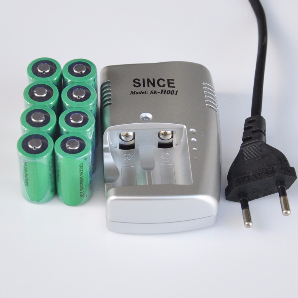 4-8 pièces 3 V CR123a Rechargeable lithium ion batterie CR 123A 1000 mAh 16340 3.2 V LiFePo4 cellule + EU chargeur pour appareil photo numérique
