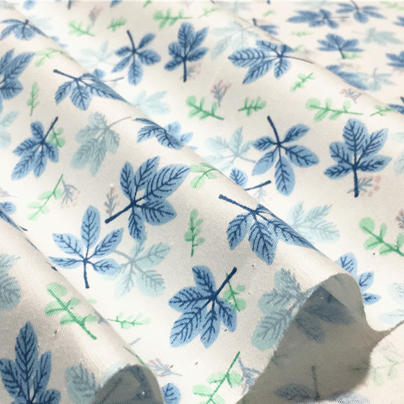 Pretty Blue Green Maple Leaf 100% Cotton Fabric 50x160cm Floral Fabric patchwork quilting bedding cushion baby cloth decor