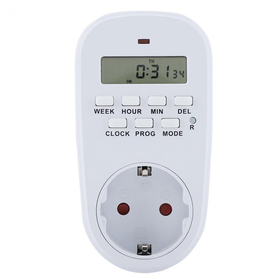 15A Programmable Smart Power Outlet Plug Socket Electronic Mechanical Timer Socket Indoor Socket EU /US/ Plug