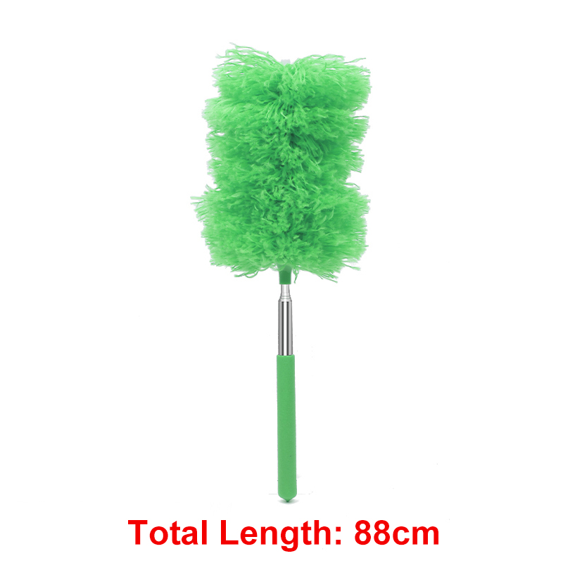 280cm Adjustable Telescopic Bending Duster Brush Extendable Hand Dust Cleaner Car Furniture Gap Cleaning Brush Dust Removal Tool: Green (62cm)