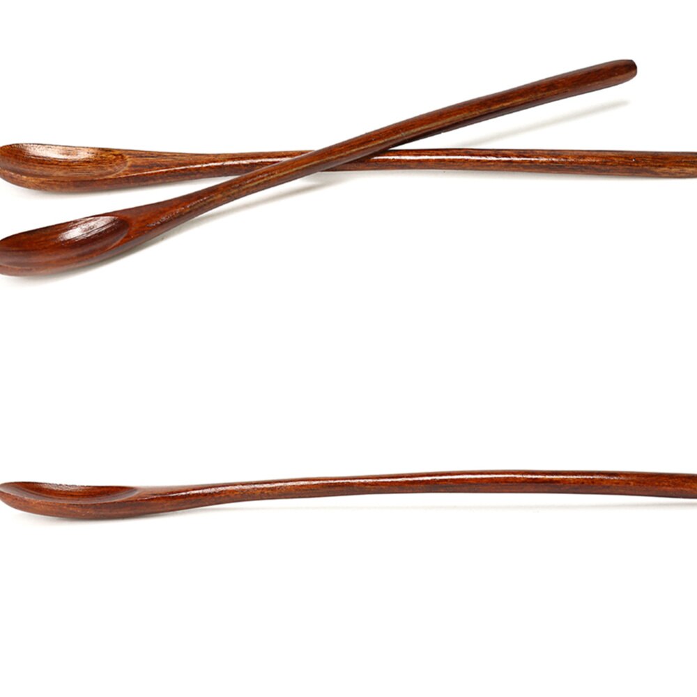 10Pcs Houten Roeren Lepel Creatieve Honing Scoop Mengen Stok Servies Voor Koken Honing Thee Koffie (Bruin)