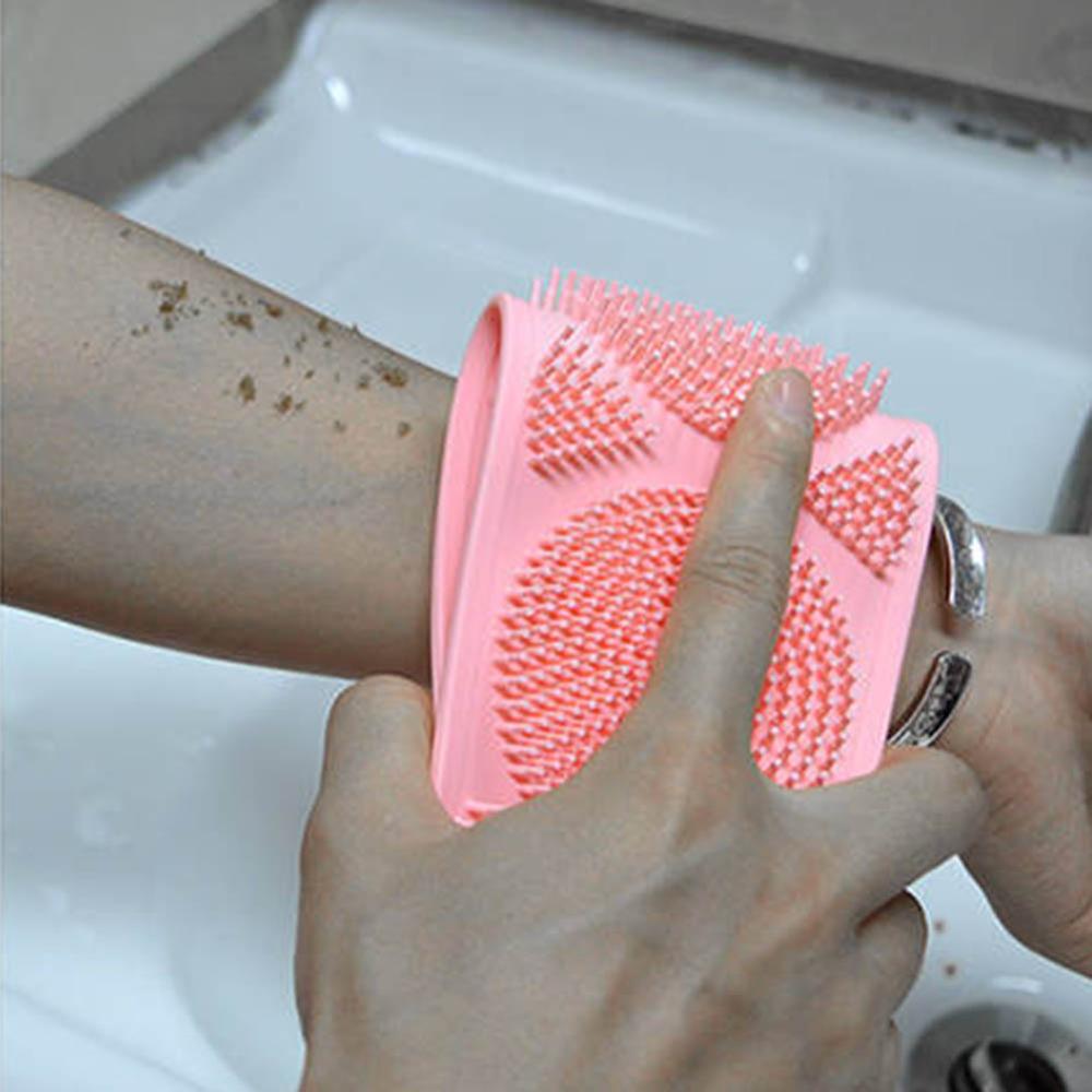 1pc Silicone bain épurateur serviettes frottant dos douche propre brosse salle de bain gommage Flexible épurateur peau nettoyage bain épurateur