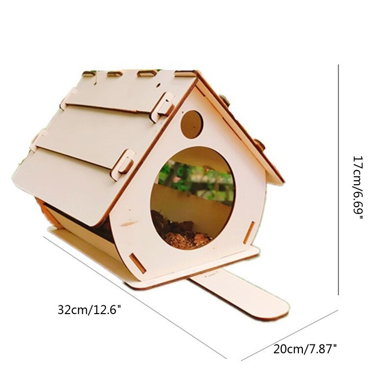 Wooden Bird House Kits to Build Unfinished Birdhouse to Paint Wood Hanging Bird Feeder Sleeping Nest Garden Decoration