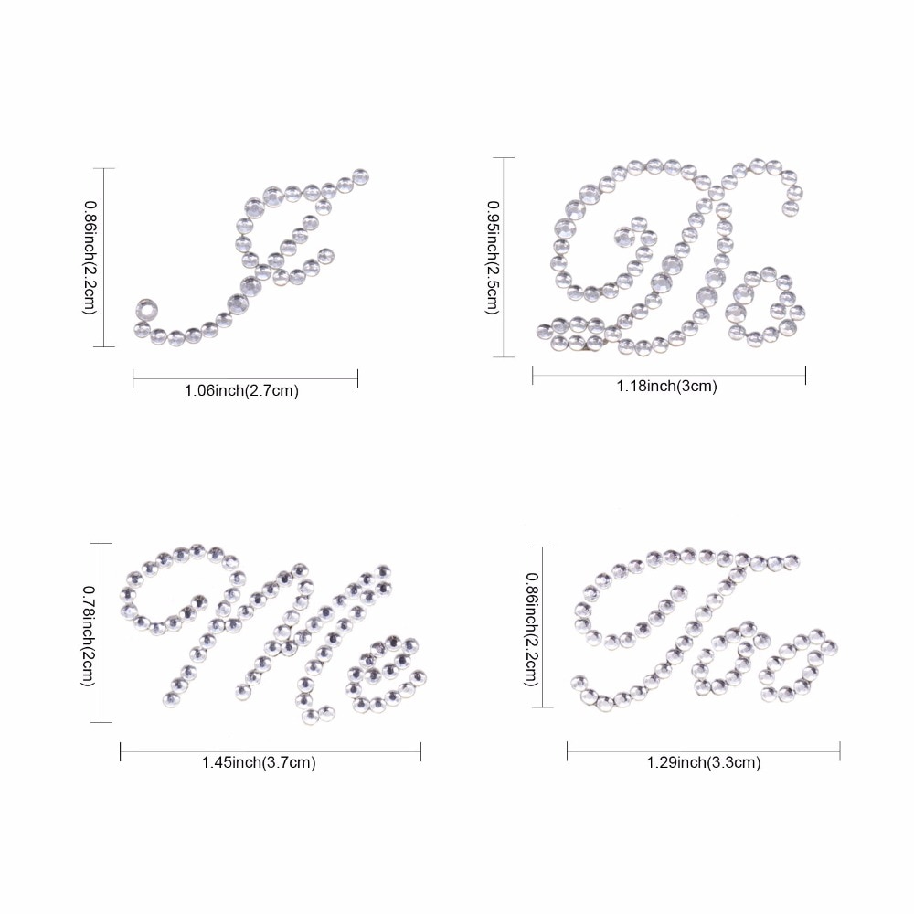 2pcs/set High Heel Wedding Stickers I DO ME TOO Set Rhinestone Shoe Groom Bride Stickers Cute Stickers Bridal Shower