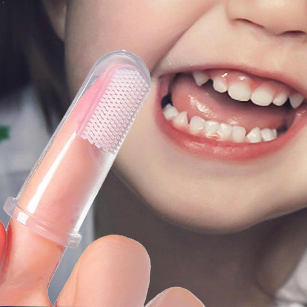 1 conjunto macio do bebê dedo escova de dentes e caixa silicone higiene limpeza escova de dentes cuidados com o bebê infantil escova de dentes para recém-nascido br j6b6