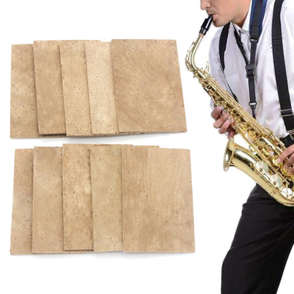 10Pcs Natural Sax Saxophone Neck Cork Sheet Mat Musical Instrument Accessories
