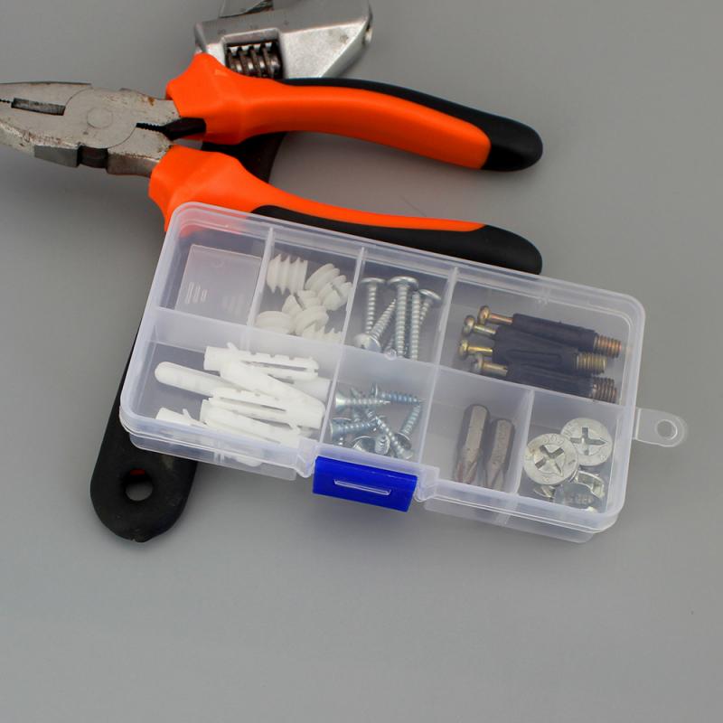 PP plastic box jewelry accessories box parts sorting box components packaging box 10 grid fixed storage box transparent