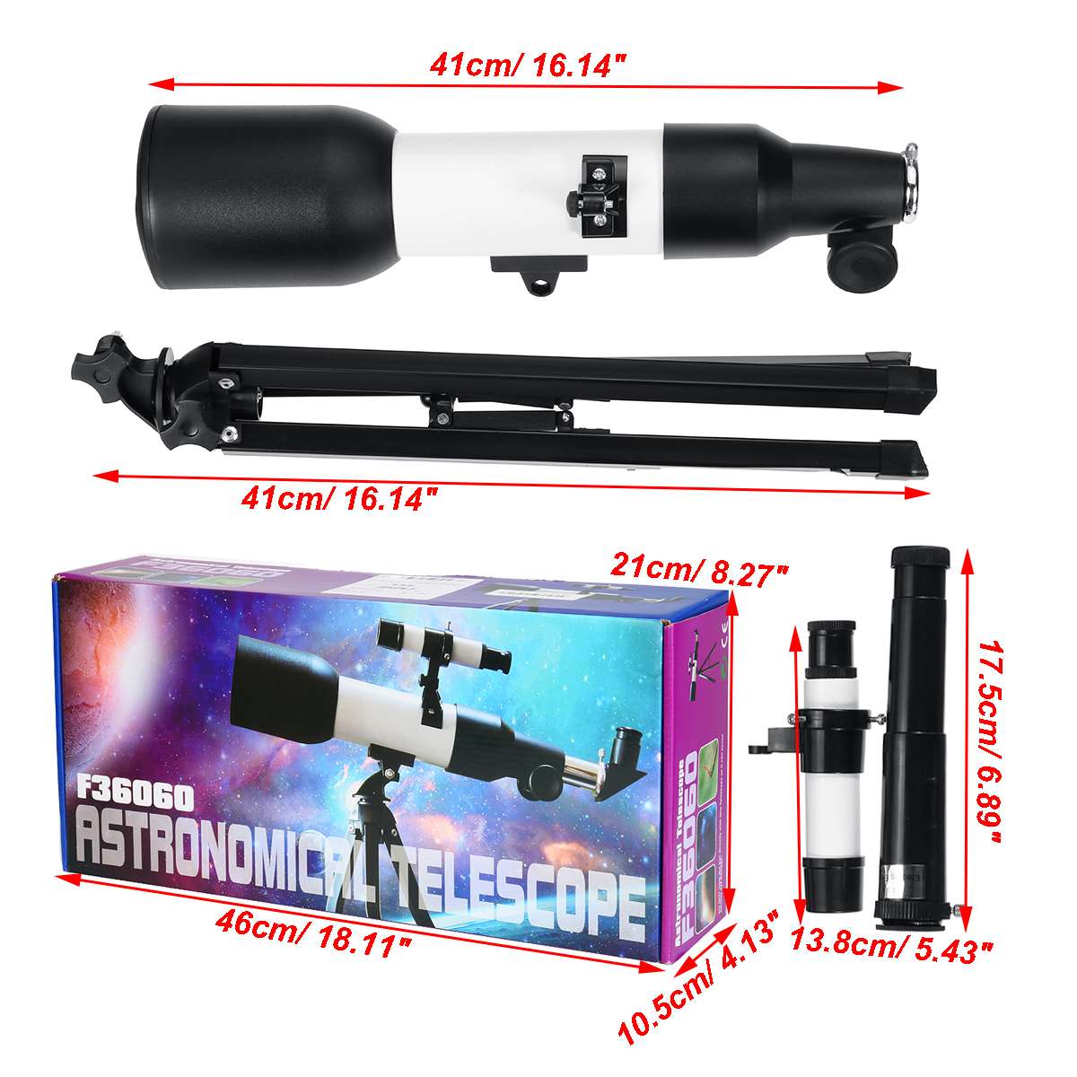 360X60Mm 90X Zoom Refractor Monoculaire Telescoop Optische Glas Professionele Astronomische Nachtzicht Telescop Met Statief