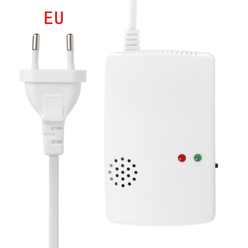 Detector de fugas de Gas, propano, butano, metano, Gas Natural, Sensor de alarma de seguridad, enchufe europeo