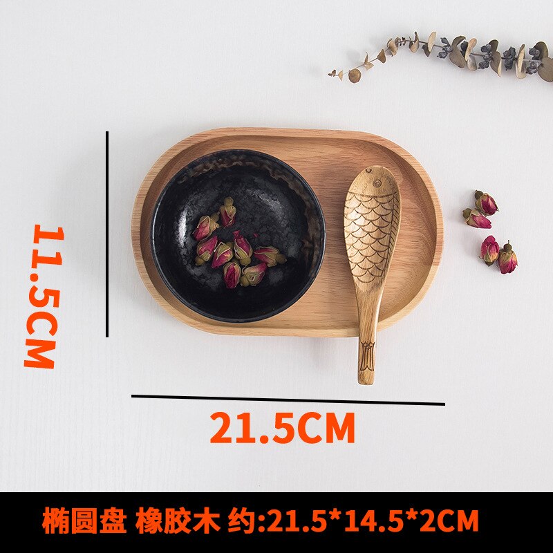 Personlighet liten skiva enkel europeisk tallrik massivt trä löv tallrikformad skiva med servis: 21.5 cm 14.5 cm 2cm