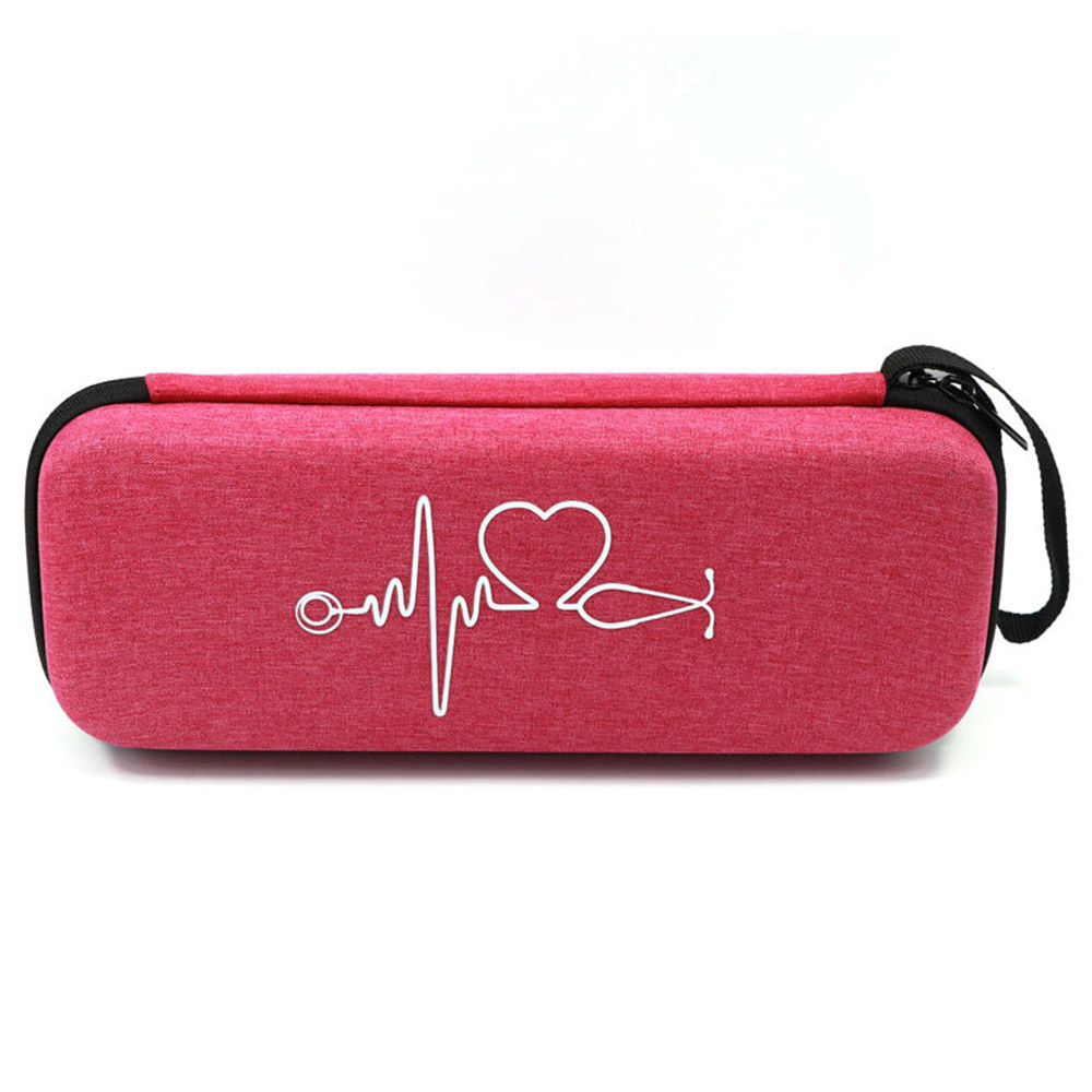 Caja de almacenamiento de estetoscopio médico portátil de viaje EVA, botiquín de primeros auxilios, estuche con bolsillos de malla para estetoscopio Littmann Cardiology III de 3M: Verde