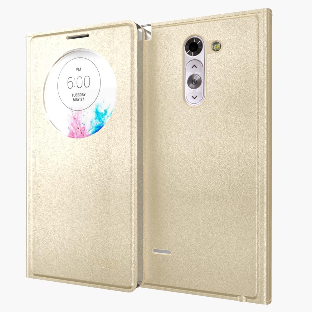 Window View Quick Circle Case For LG G3 Stylus D690 D690N Luxury Leather Flip Cover Case Cell Phone Bag