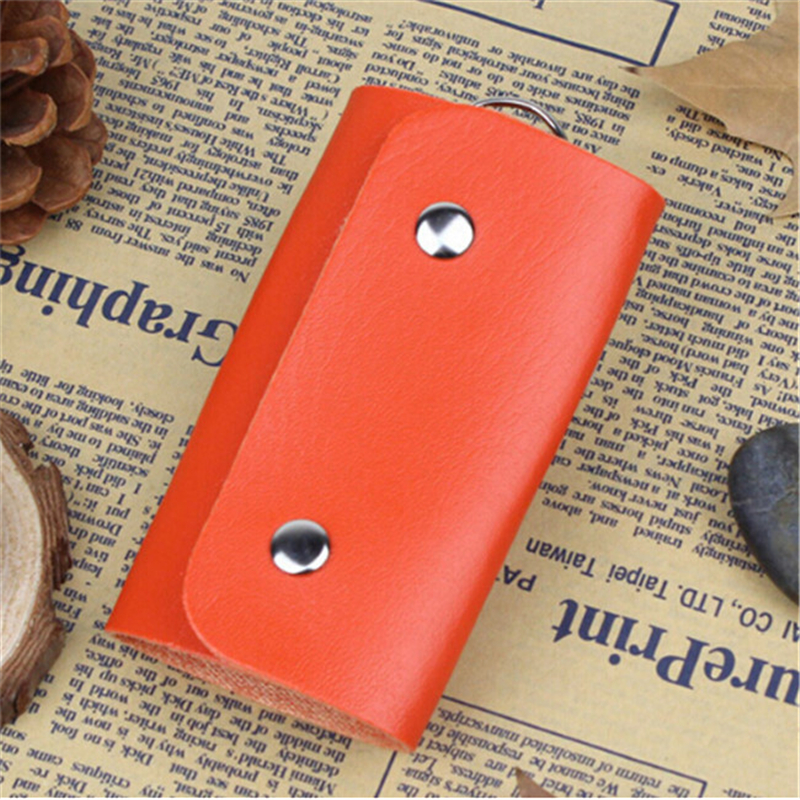 Keys Holder Organizer Manager PU Leather Buckle Key Wallet Case Bag Car Keychain For Women Men Housekeeper