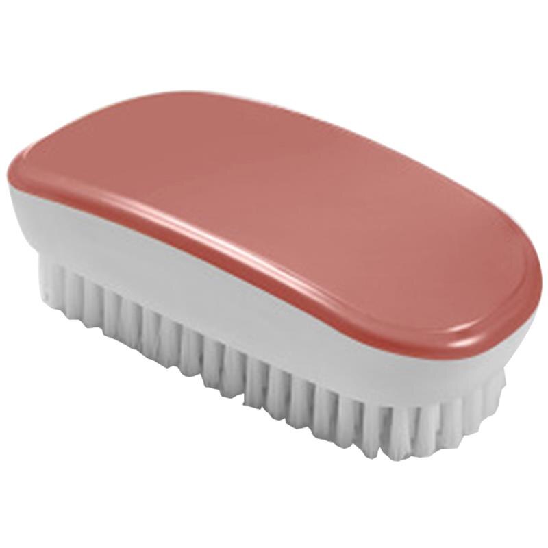 Holdbart plastik tøj skrubbørste multi-purpose plast sko rengøringsbørste vaskeri børste badeværelse gadgets værktøjer: Rød