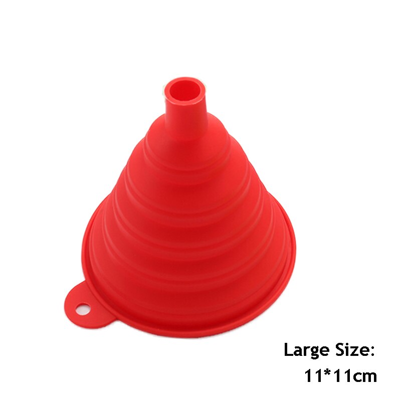 1Pcs Mini Opvouwbare Trechter Silicone Inklapbare Trechter Opvouwbare Draagbare Trechters Worden Opgehangen Huishoudelijke Vloeibare Doseren Keuken Gereedschap: Large No.1