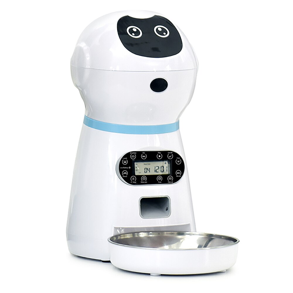 Uppdatera 3.5l husdjursmatare smart automatisk husdjursmatare medelstora små hundar kattmat avtagbar röstinspelare och timer: Cn-kontakt
