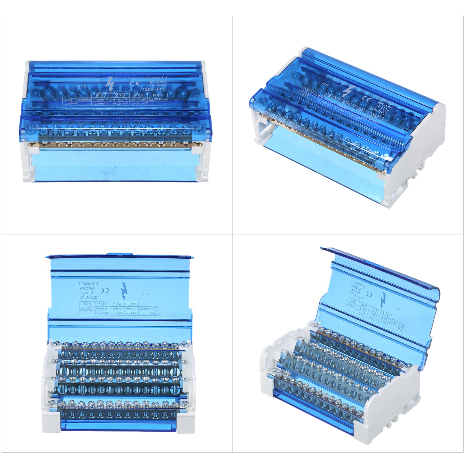 Terminal Distribution Box Connection Box Junction Box with Cover Din Rail Terminal Block Line-divider Wire Terminal Block