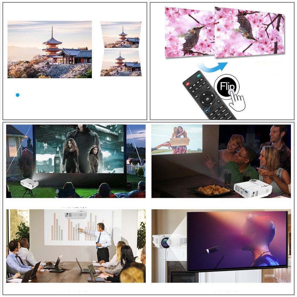 Q5 LED Projector 800*480 Pixel 1200LM Mini Home Theater Video Projector Home Cinema TV Laptops Smartphones