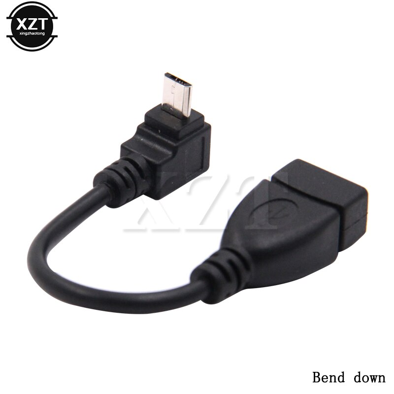Micro USB Male to USB 2.0 Female OTG Cable Adapter Up Down Right Angled 90 Degree Connector for MP3 MP4