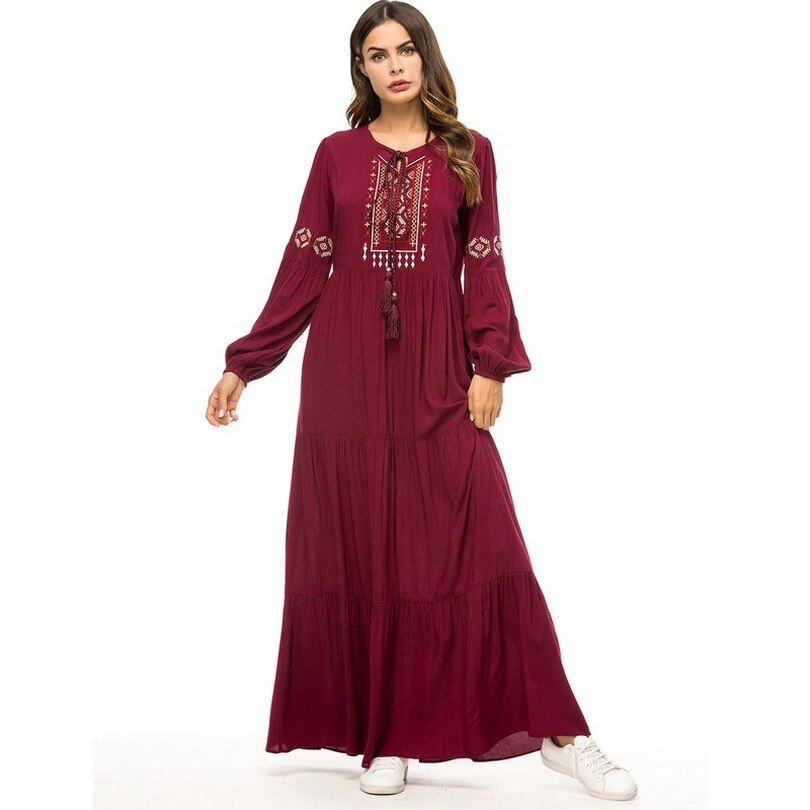Abaya-Robe à volants pour femmes musulmanes, Kaftan, Robe Qatar eau, tenue de dubaï avec Hijab